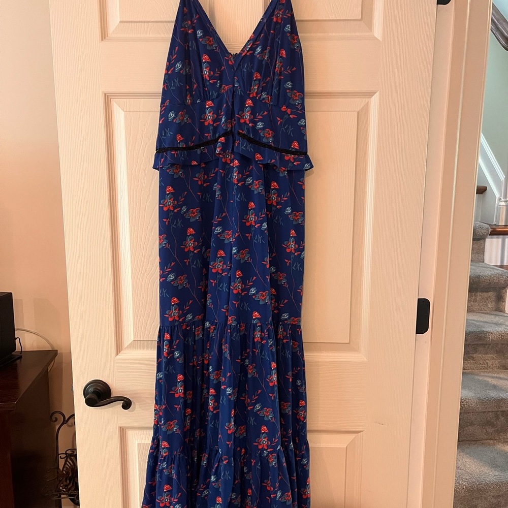 Thakoon Navy Blue Floral Bootcut Jumpsuit